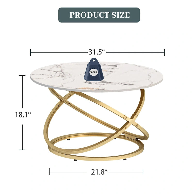 Round Glass/Stone Top End Table with Chrome/Gold Metal Base