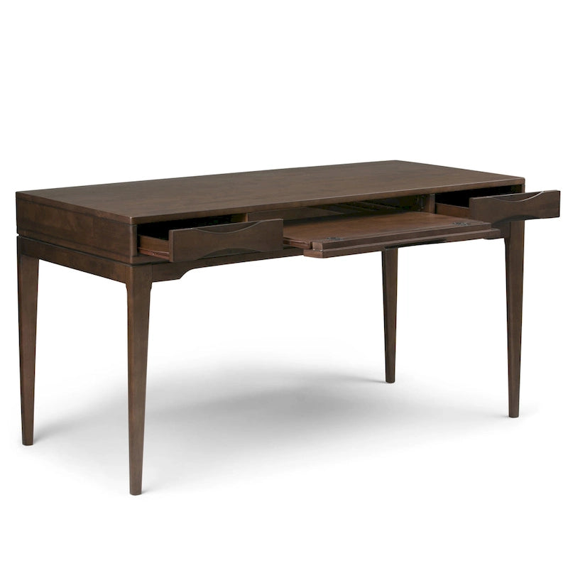 60" Mid-Century Writing Desk – Walnut / White / Light Golden Brown / Farmhouse Grey / Black | 1-Person