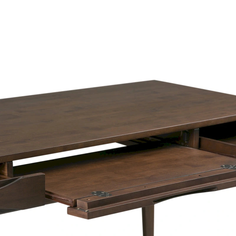 60" Mid-Century Writing Desk – Walnut / White / Light Golden Brown / Farmhouse Grey / Black | 1-Person