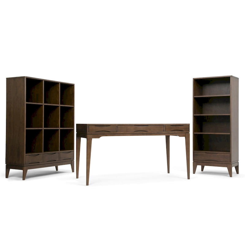 60" Mid-Century Writing Desk – Walnut / White / Light Golden Brown / Farmhouse Grey / Black | 1-Person