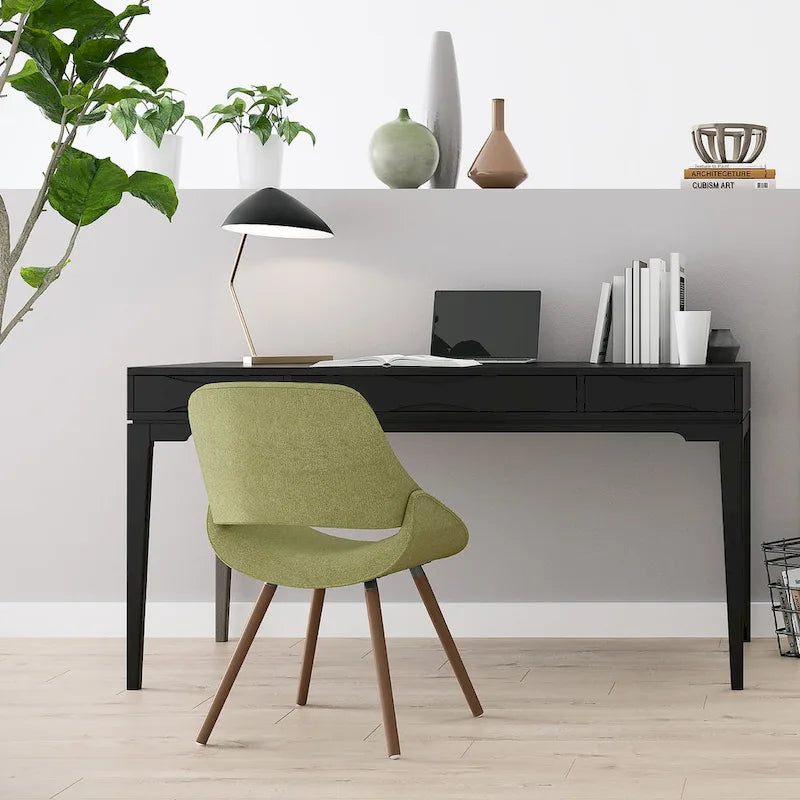 60" Mid-Century Writing Desk – Walnut / White / Light Golden Brown / Farmhouse Grey / Black | 1-Person