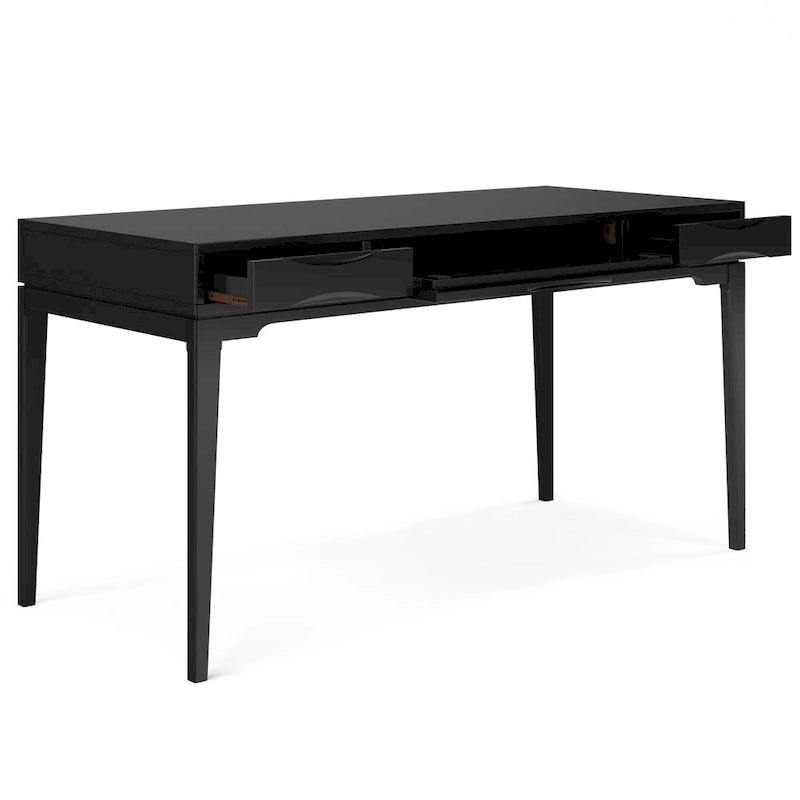 60" Mid-Century Writing Desk – Walnut / White / Light Golden Brown / Farmhouse Grey / Black | 1-Person