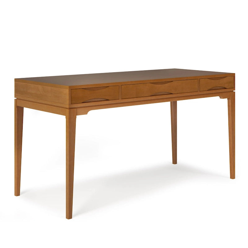 60" Mid-Century Writing Desk – Walnut / White / Light Golden Brown / Farmhouse Grey / Black | 1-Person