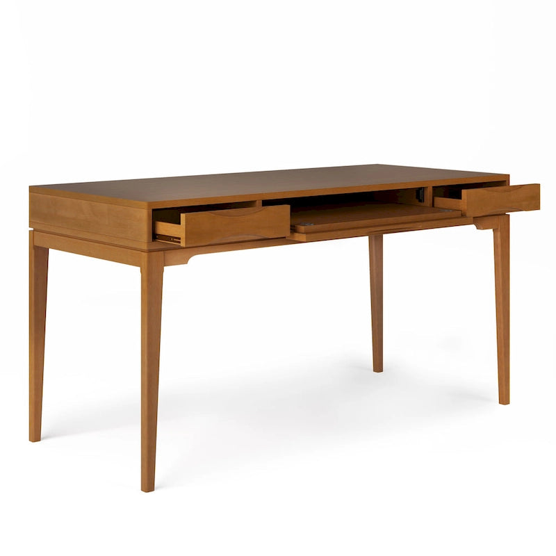60" Mid-Century Writing Desk – Walnut / White / Light Golden Brown / Farmhouse Grey / Black | 1-Person