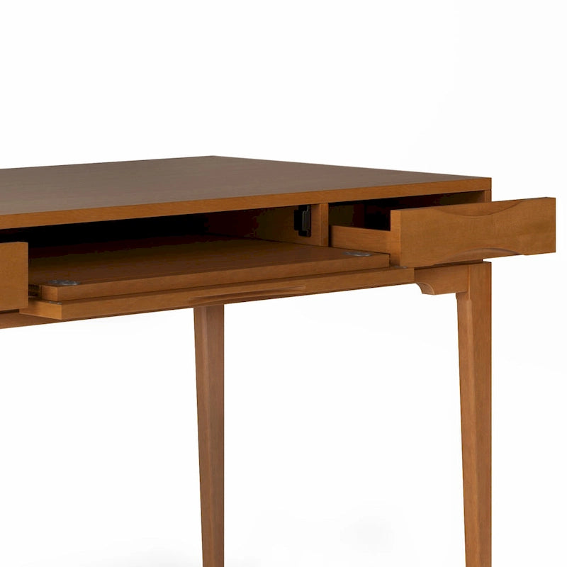 60" Mid-Century Writing Desk – Walnut / White / Light Golden Brown / Farmhouse Grey / Black | 1-Person