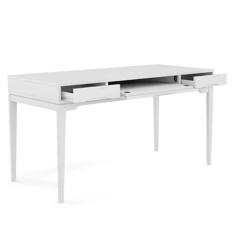 60" Mid-Century Writing Desk – Walnut / White / Light Golden Brown / Farmhouse Grey / Black | 1-Person