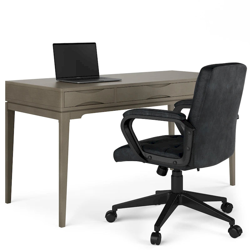 60" Mid-Century Writing Desk – Walnut / White / Light Golden Brown / Farmhouse Grey / Black | 1-Person