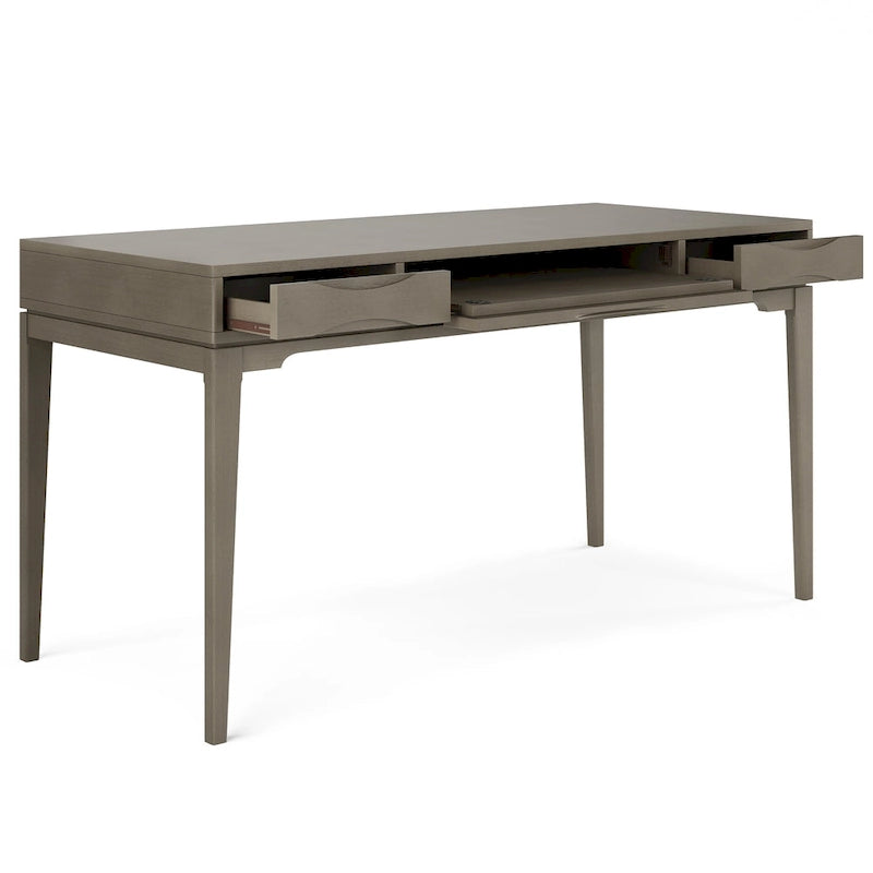 60" Mid-Century Writing Desk – Walnut / White / Light Golden Brown / Farmhouse Grey / Black | 1-Person