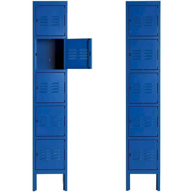 5-Door Metal Storage Locker – Blue / Grey, Single User