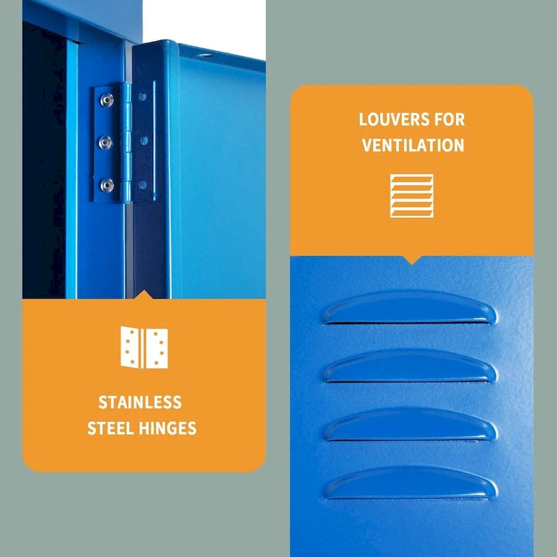 5-Door Metal Storage Locker – Blue / Grey, Single User