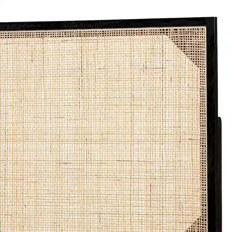 Black / Dark Brown / Natural Brown Bayur Wood & Rattan Queen Headboard