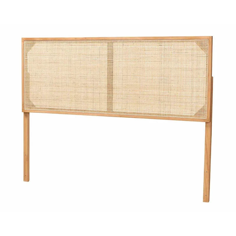 Black / Dark Brown / Natural Brown Bayur Wood & Rattan Queen Headboard