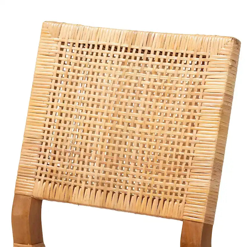 Natural Brown & Walnut Brown Bohemian Rattan Dining Chair (Seats 1)
