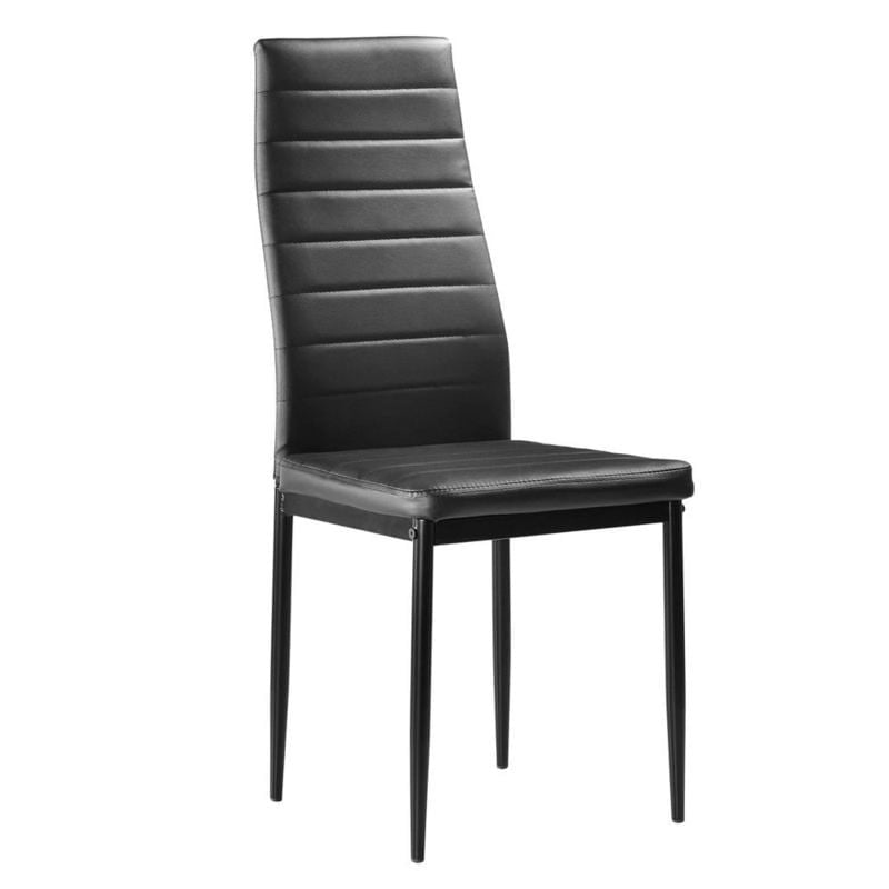 7-Piece Black Glass Dining Set for 6