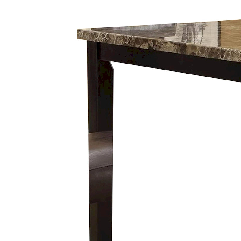 Brown Faux Marble Top Wooden High Table – Seats 4–6