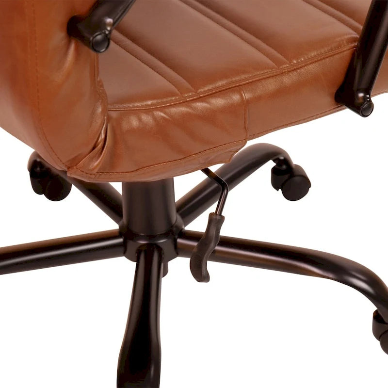 Mid-Back LeatherSoft Swivel Office Chair – Multiple Colors & Frame Options