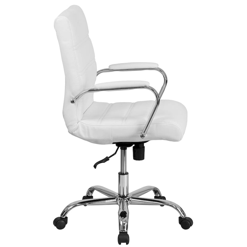 Mid-Back LeatherSoft Swivel Office Chair – Multiple Colors & Frame Options