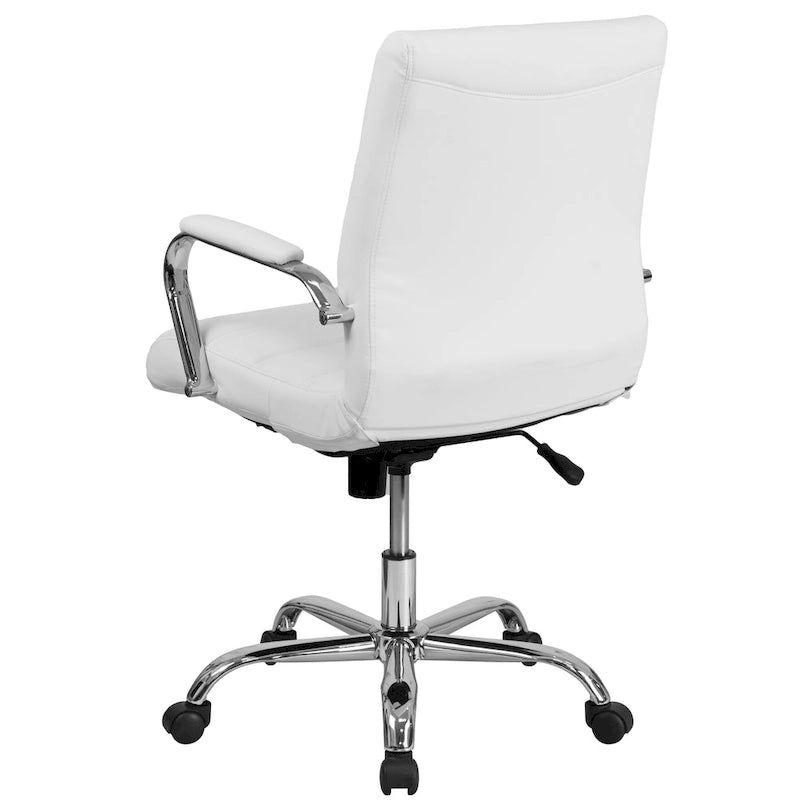 Mid-Back LeatherSoft Swivel Office Chair – Multiple Colors & Frame Options