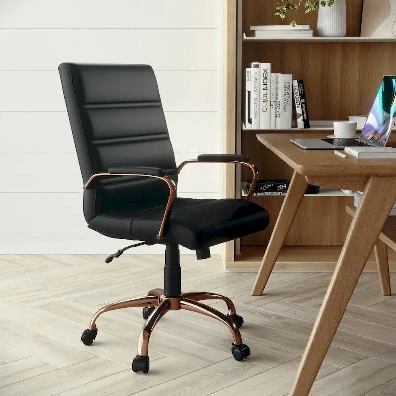 Mid-Back LeatherSoft Swivel Office Chair – Multiple Colors & Frame Options