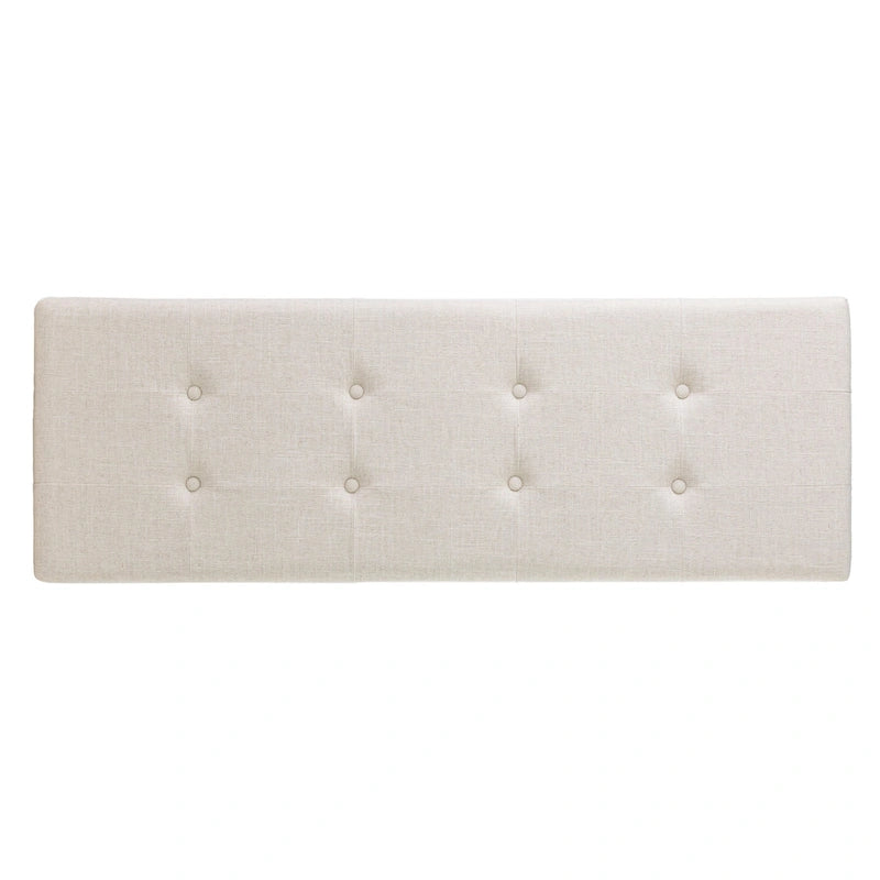 Off White Button-Tufted Upholstered Entryway Bench, Seats 1