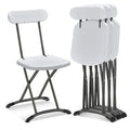 Black/White Folding Chair with Wide Seat & Ergonomic Back, Set of 4