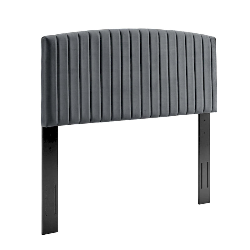 Velvet Channel Tufted Headboard – Full/Queen | Teal / Navy / White / Charcoal / Dusty Rose