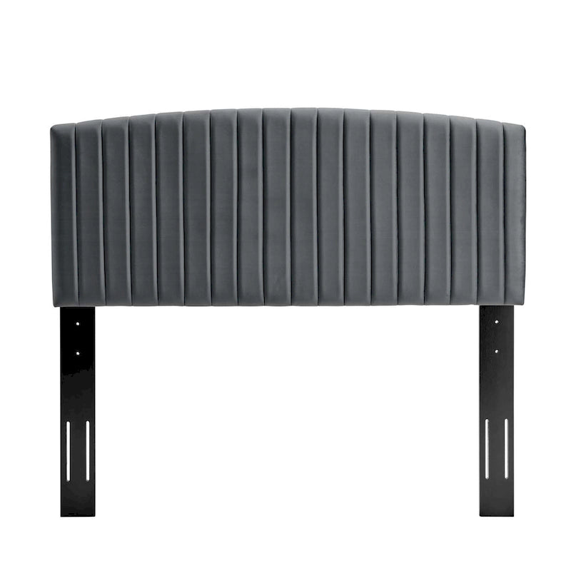 Velvet Channel Tufted Headboard – Full/Queen | Teal / Navy / White / Charcoal / Dusty Rose