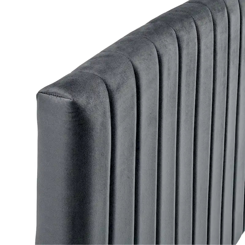 Velvet Channel Tufted Headboard – Full/Queen | Teal / Navy / White / Charcoal / Dusty Rose