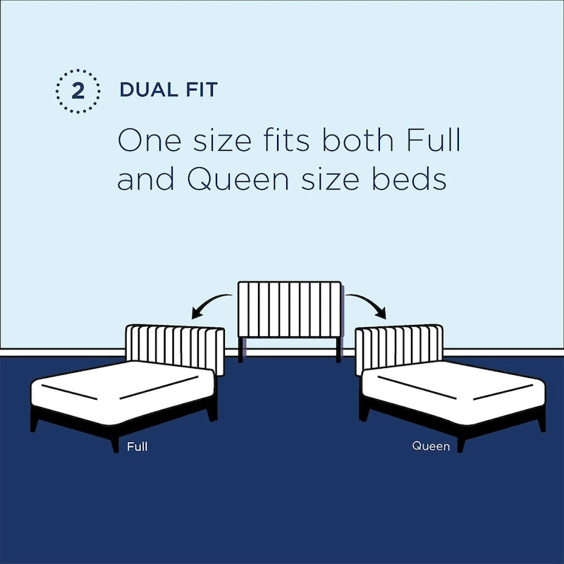 Velvet Channel Tufted Headboard – Full/Queen | Teal / Navy / White / Charcoal / Dusty Rose
