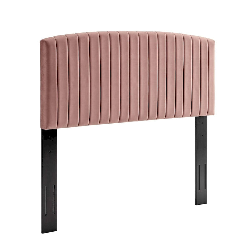 Velvet Channel Tufted Headboard – Full/Queen | Teal / Navy / White / Charcoal / Dusty Rose