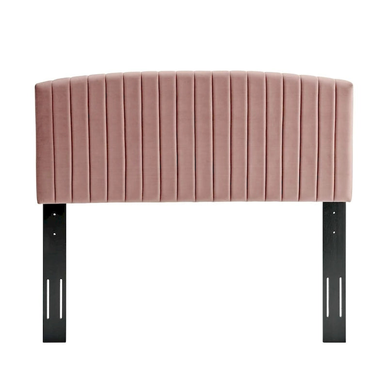 Velvet Channel Tufted Headboard – Full/Queen | Teal / Navy / White / Charcoal / Dusty Rose