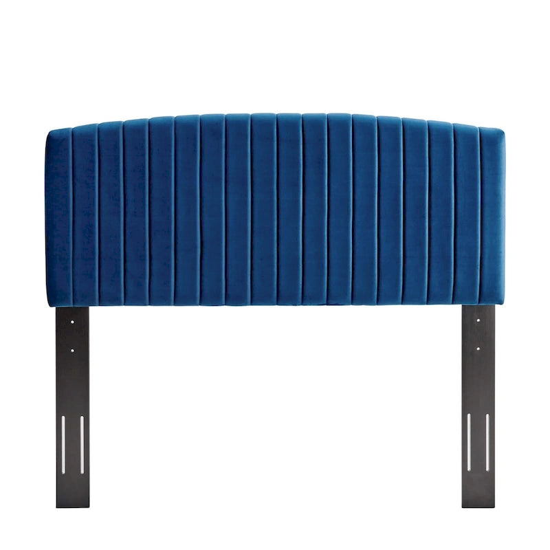 Velvet Channel Tufted Headboard – Full/Queen | Teal / Navy / White / Charcoal / Dusty Rose