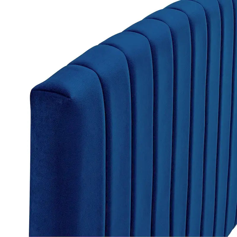 Velvet Channel Tufted Headboard – Full/Queen | Teal / Navy / White / Charcoal / Dusty Rose
