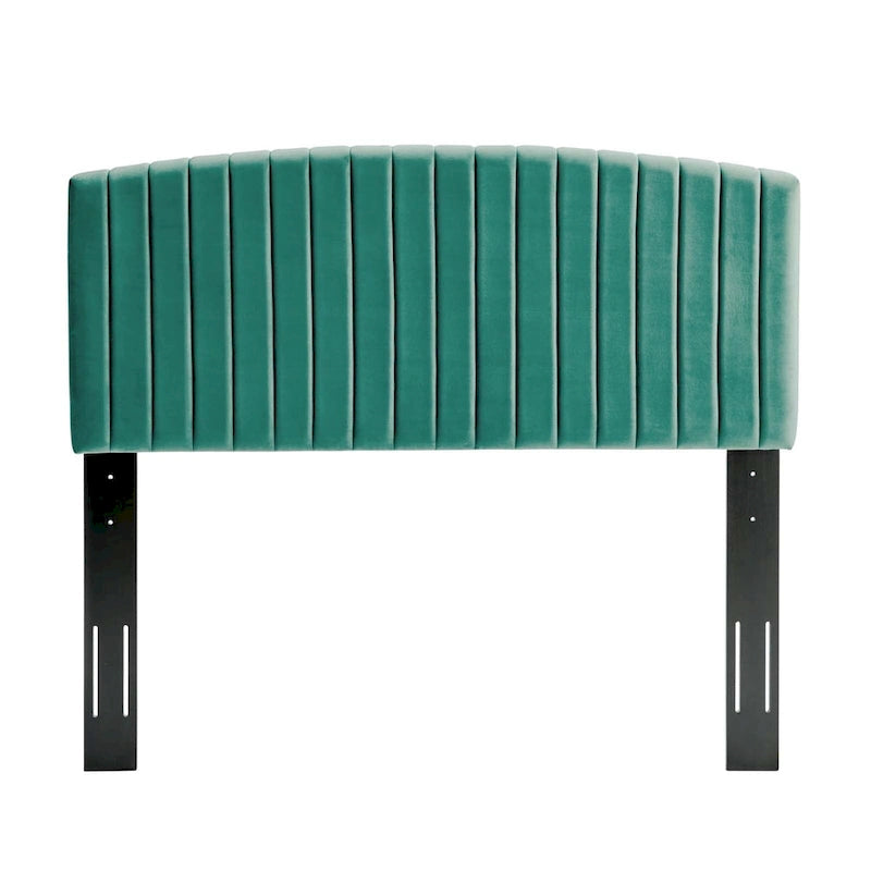 Velvet Channel Tufted Headboard – Full/Queen | Teal / Navy / White / Charcoal / Dusty Rose