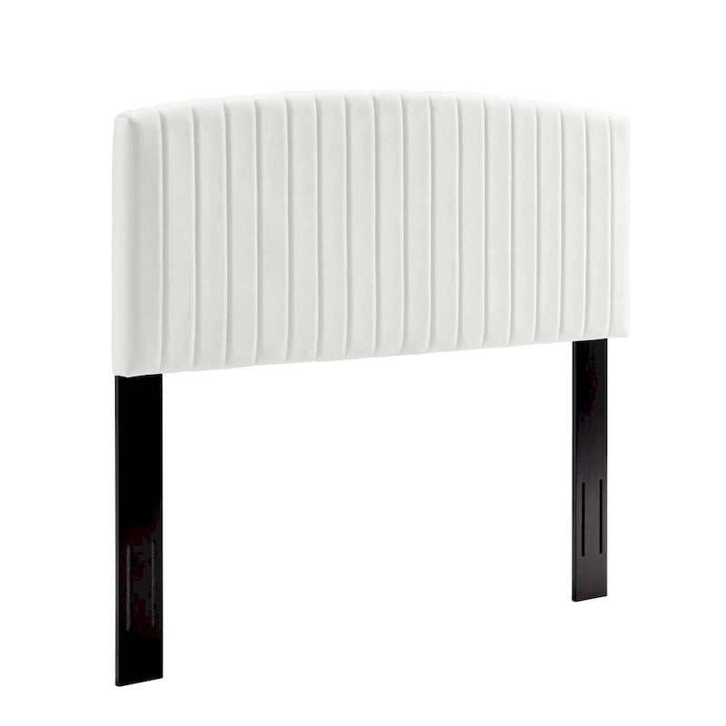 Velvet Channel Tufted Headboard – Full/Queen | Teal / Navy / White / Charcoal / Dusty Rose