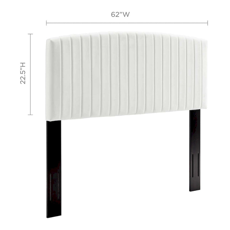 Velvet Channel Tufted Headboard – Full/Queen | Teal / Navy / White / Charcoal / Dusty Rose