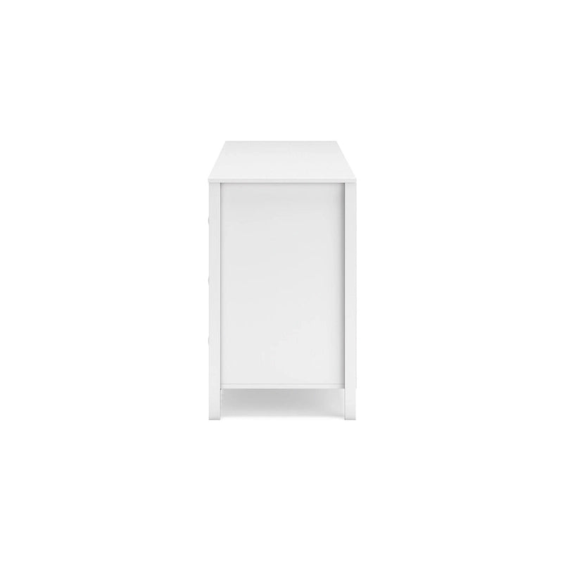 White 6-Drawer Dresser with Scallop Design – 1 Person