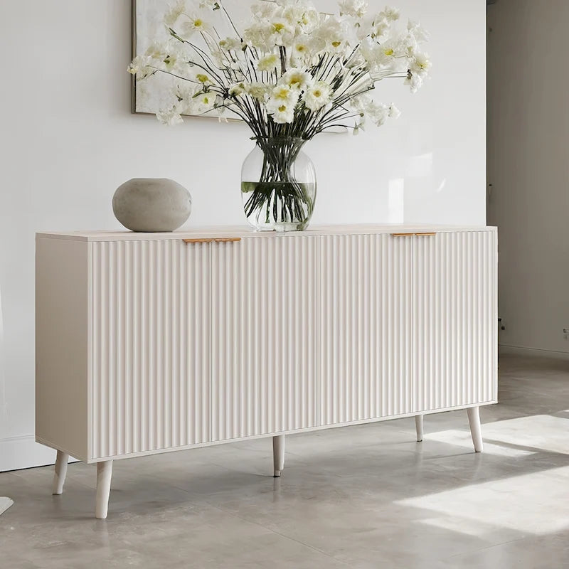 Black / White 4-Door Buffet Sideboard Cabinet – For 1 Room