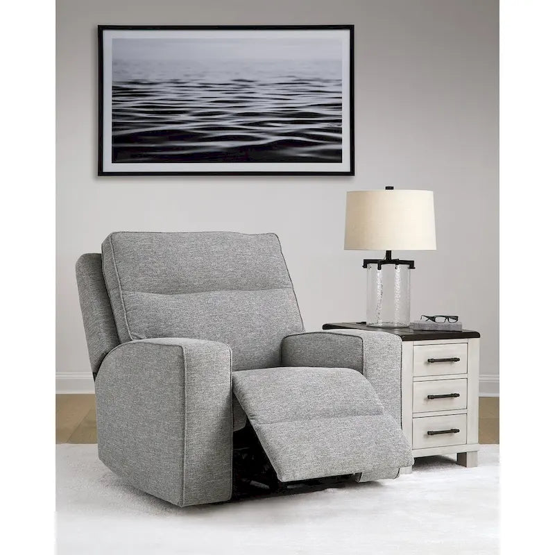 Pewter Power Recliner with Adjustable Headrest & USB Port – 1-Seat