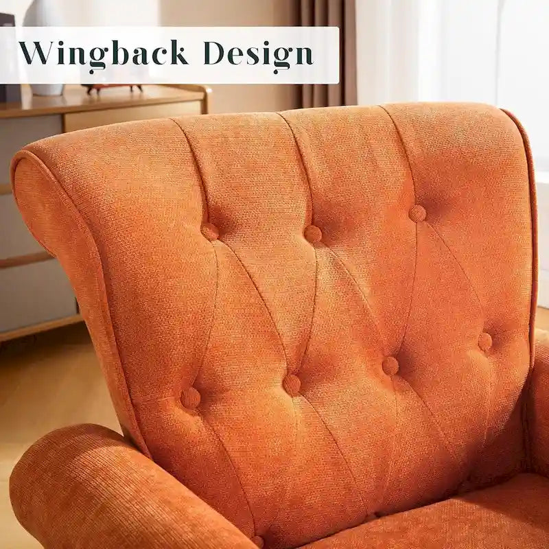 Floral Upholstered Accent Armchair with Nailhead Trim, Set of 2