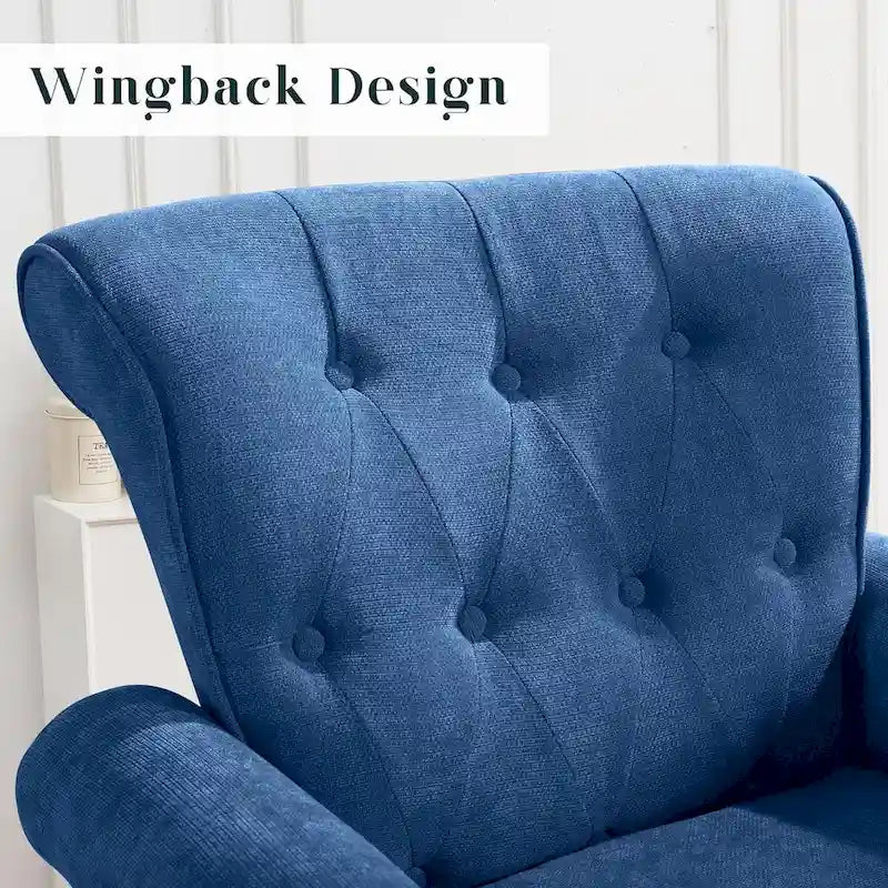 Floral Upholstered Accent Armchair with Nailhead Trim, Set of 2