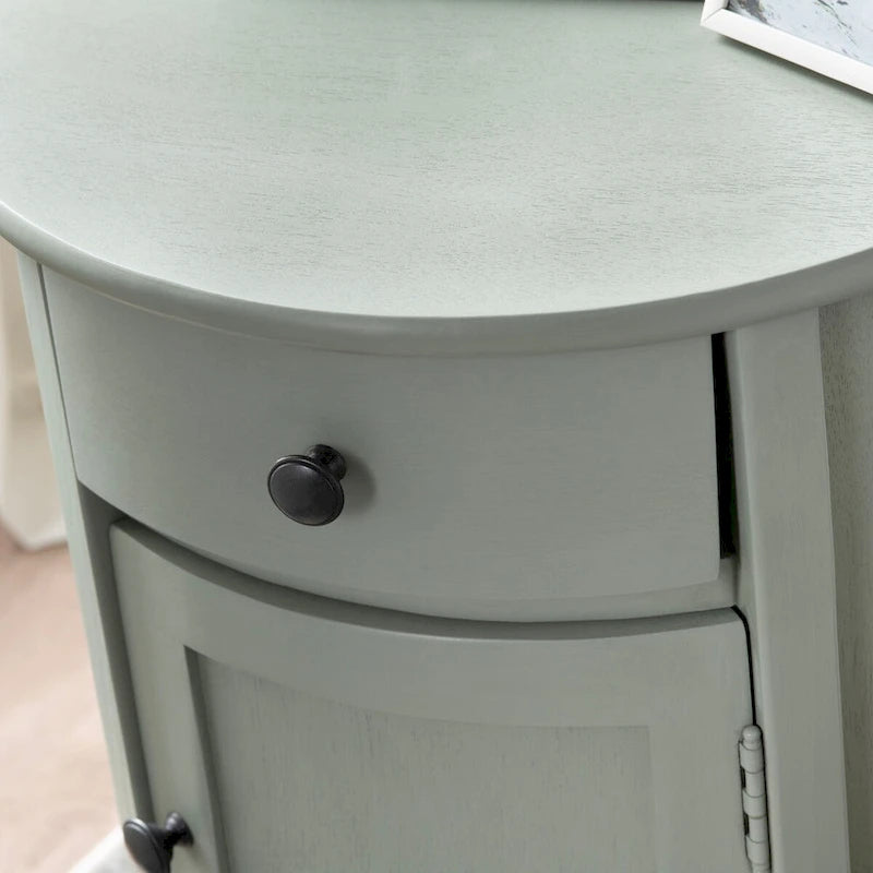 Grey Wood Frame Accent Cabinet with Drawer & Door Shelf, 1-Person Use