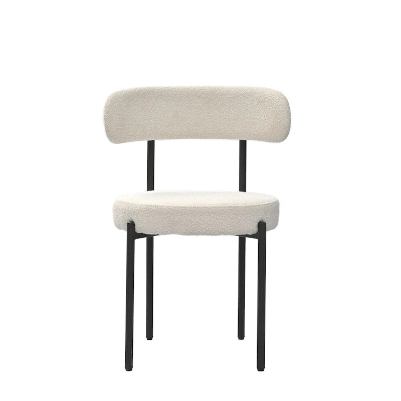 White / Grey / Green / Brown Velvet Dining Chair – Curved Backrest, Set of 2
