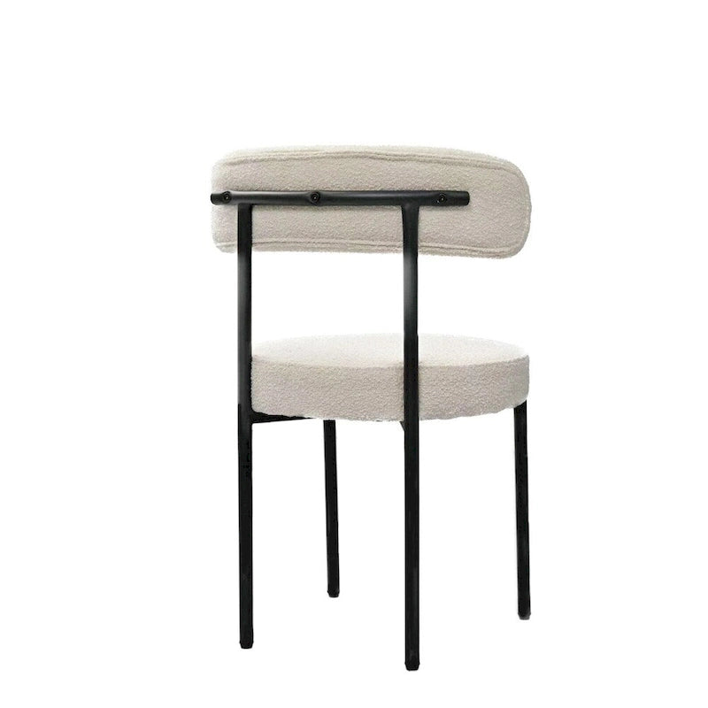 White / Grey / Green / Brown Velvet Dining Chair – Curved Backrest, Set of 2