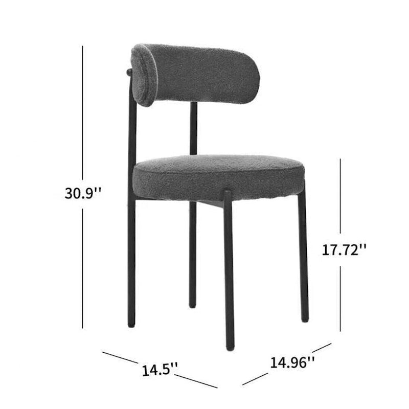 White / Grey / Green / Brown Velvet Dining Chair – Curved Backrest, Set of 2
