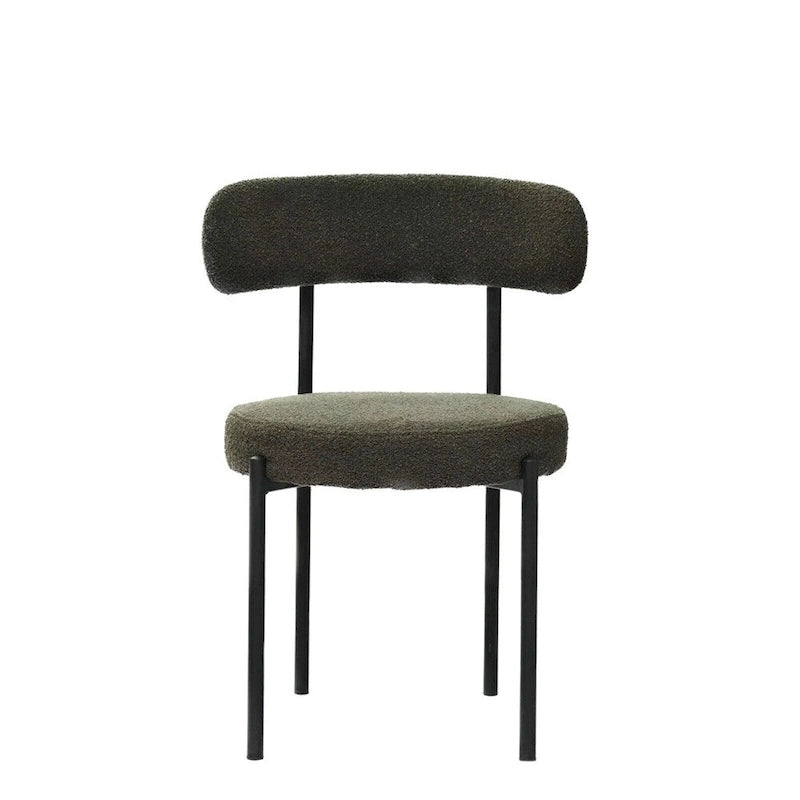 White / Grey / Green / Brown Velvet Dining Chair – Curved Backrest, Set of 2