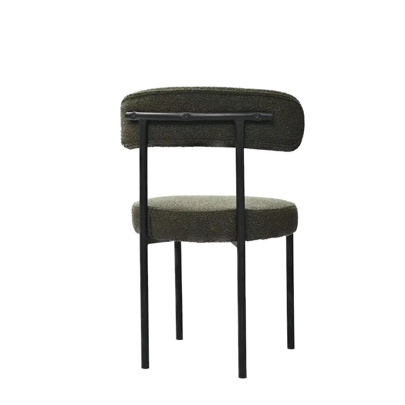 White / Grey / Green / Brown Velvet Dining Chair – Curved Backrest, Set of 2