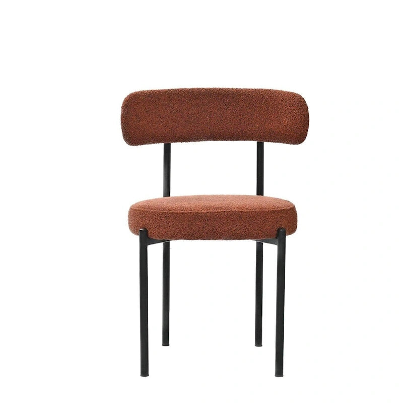 White / Grey / Green / Brown Velvet Dining Chair – Curved Backrest, Set of 2