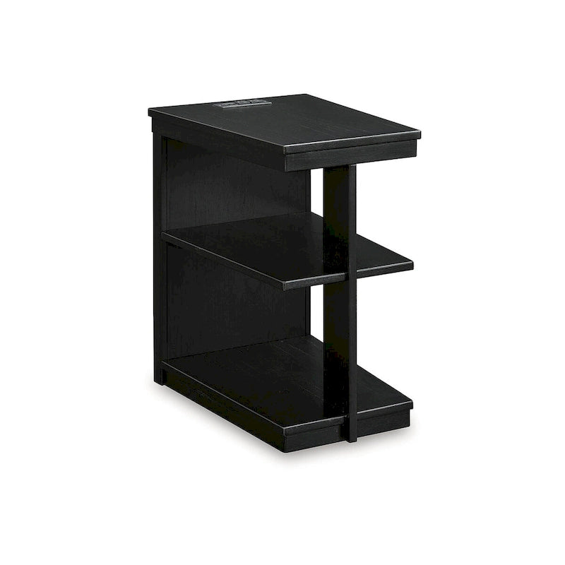 Black Chairside End Table with USB Charging – 1 Person