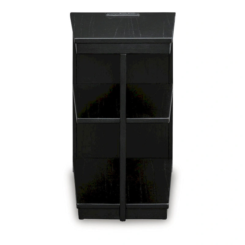 Black Chairside End Table with USB Charging – 1 Person